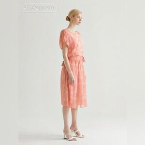 Vintage ITEMS brand Made in USA soft girl feminine romantic pink floral dress